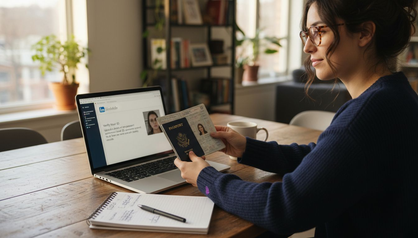 Utilisateur effectuant la vérification d’identité sur LinkedIn