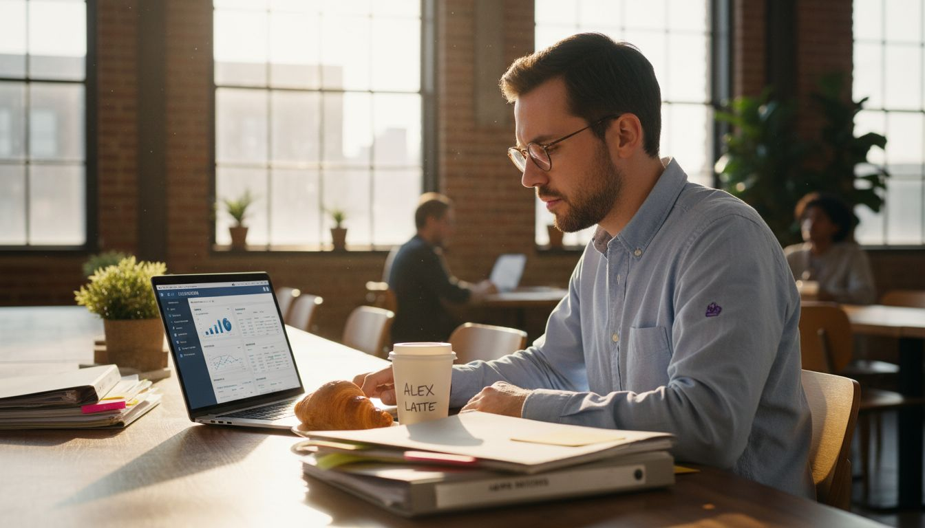 Collaborateur d’agence consultant un tableau de bord d’automatisation cloud