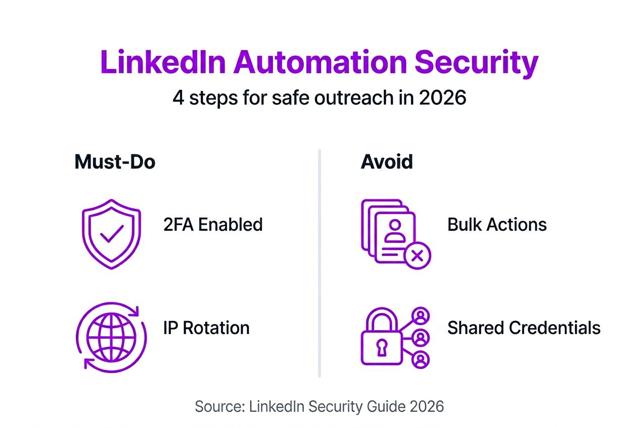 Infographie : étapes et risques d’une automatisation LinkedIn sûre