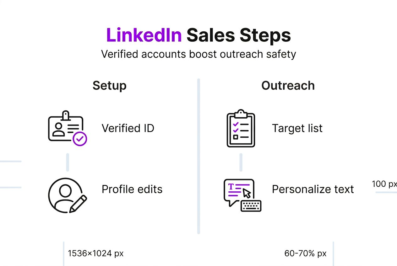 Infographie présentant les étapes de la vente sur LinkedIn