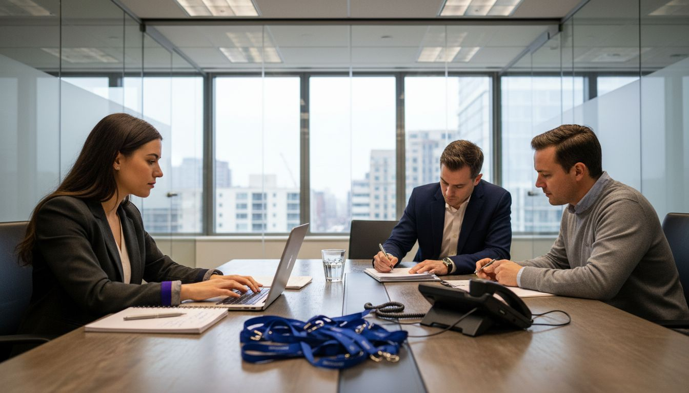 Équipe collaborant sur des tâches de contrôle d’accès