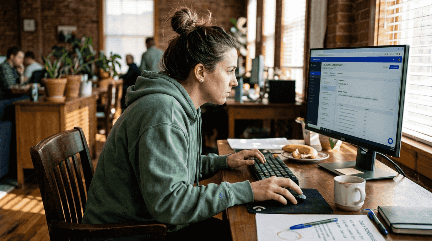 Marketeur configurant un logiciel d’automatisation LinkedIn