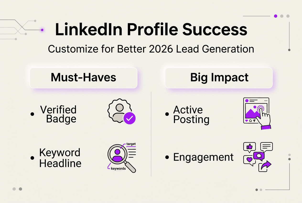 Infographie résumant la personnalisation du profil LinkedIn