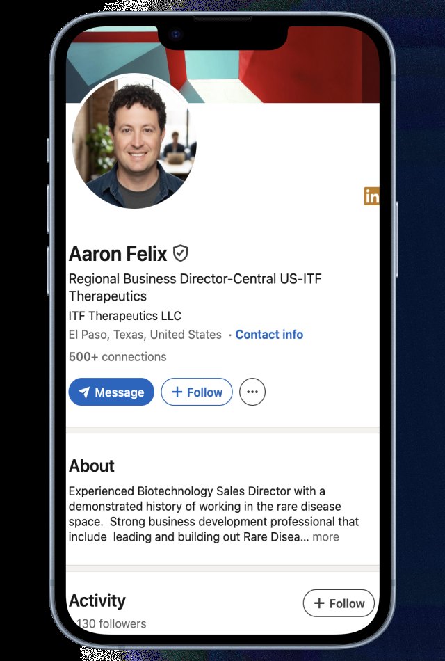 Example profile photo of a verified LinkedIn account